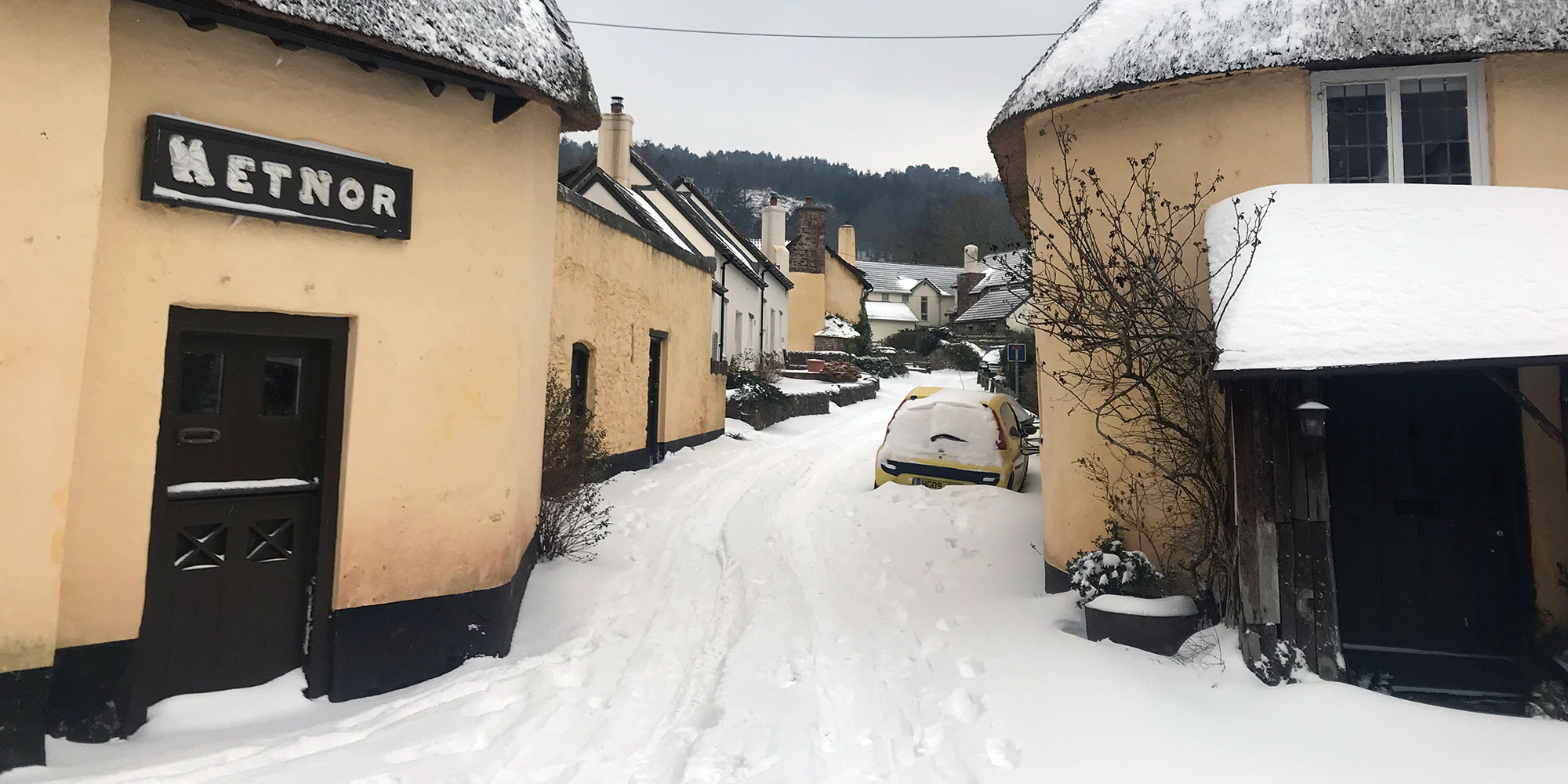 Luccombe in the snow