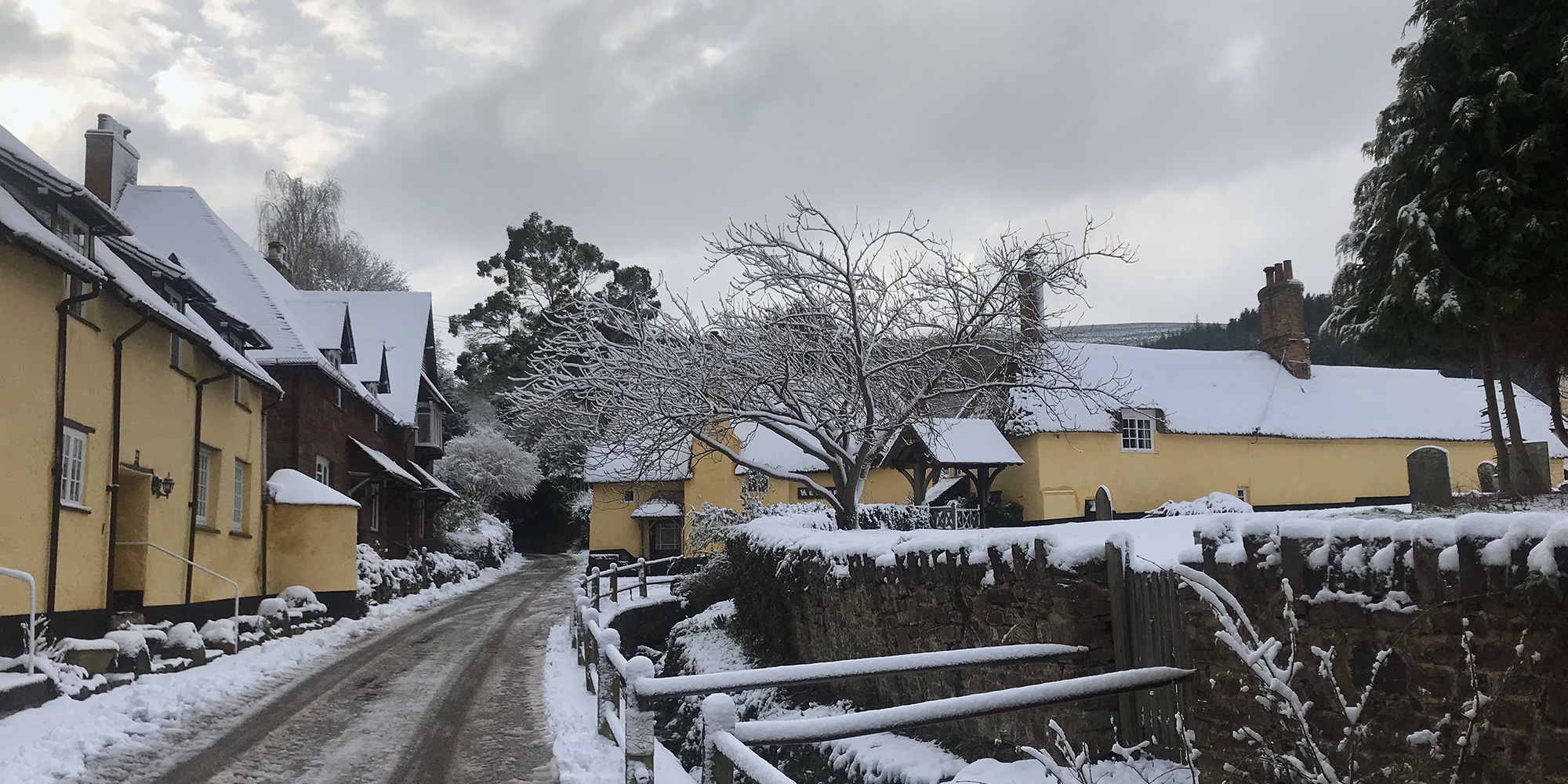 Luccombe in the snow