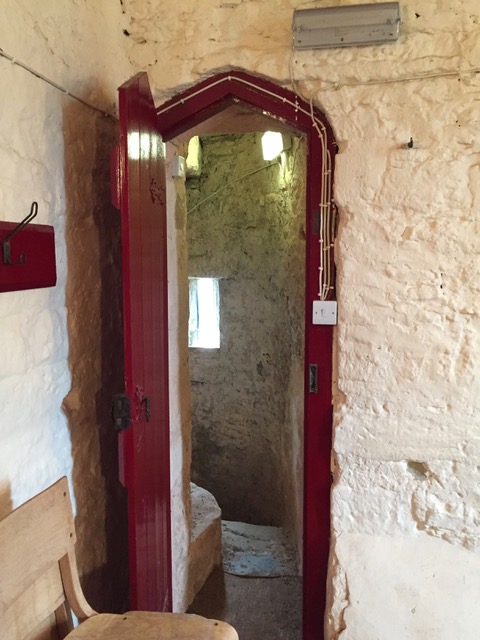 Narrow door from the bell room to the spiral staircase Narrow door from the bell room to the spiral staircase